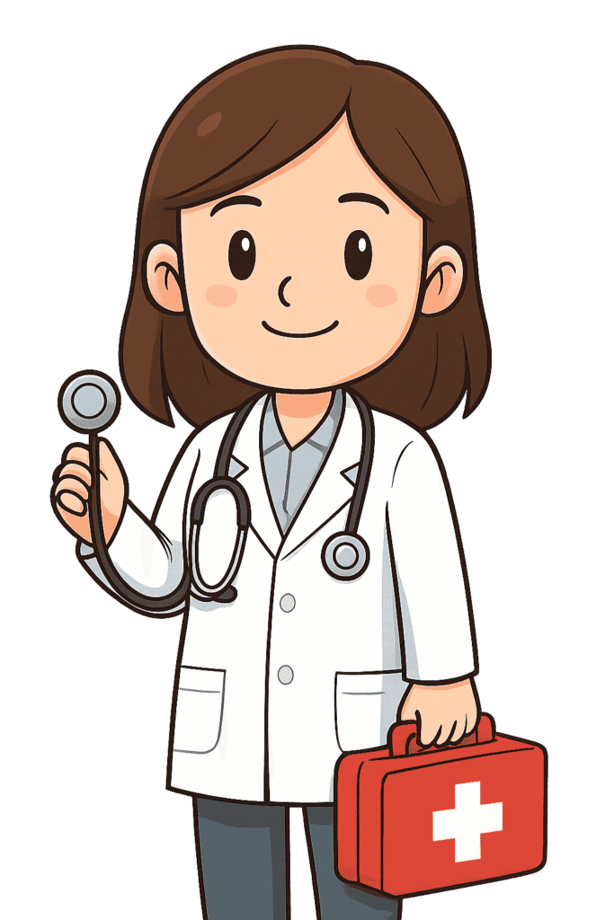 friendly female doctor with medical tools (1)